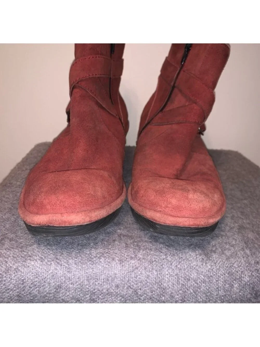 Fly London Red Suede Leather Wedge Ankle Booties 40